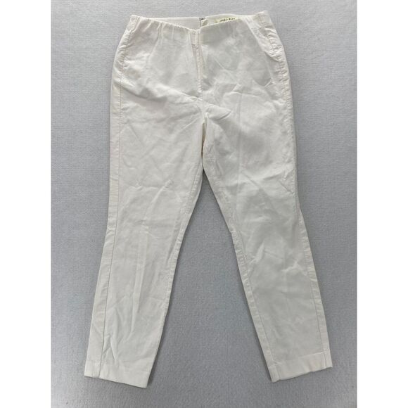 Rag & Bone Ankle Pants Women's 12 White Stretch Fabric Slim Leg Zip Up Waistband - Picture 1 of 14